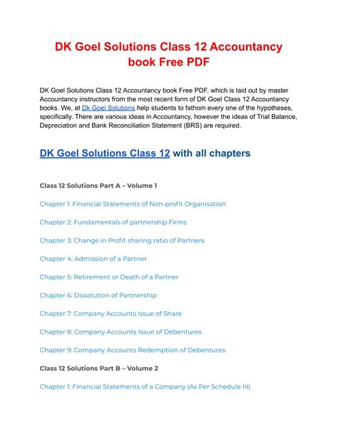 Ppt Dk Goel Solutions Class Accountancy Book Free Pdf Powerpoint