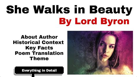 She Walks In Beauty By Lord Byron Summary In Urdu Hindi She Walks In