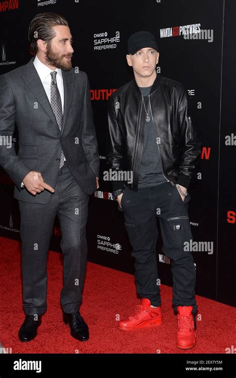 Actor Jake Gyllenhaal And Musician Eminem Attend The SouthPaw