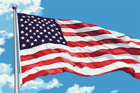 Premium AI Image An American Flag Waving In The Sky