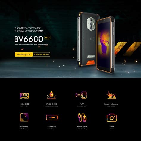 Blackview BV6600 Pro Thermal Rugged Phone 4GB+64GB | Shopee Singapore