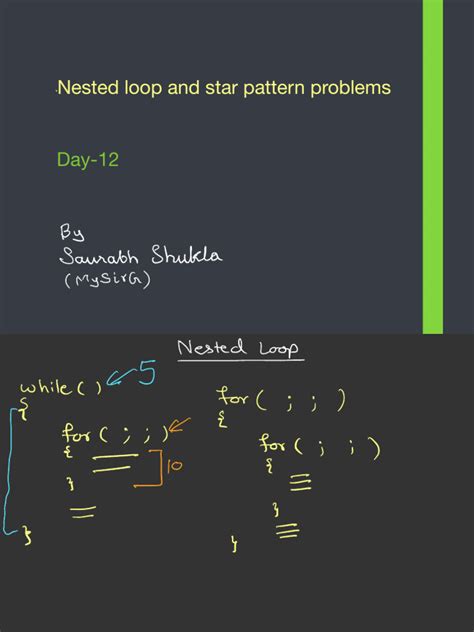 Nested Loop And Star Pattern Notes Pdf