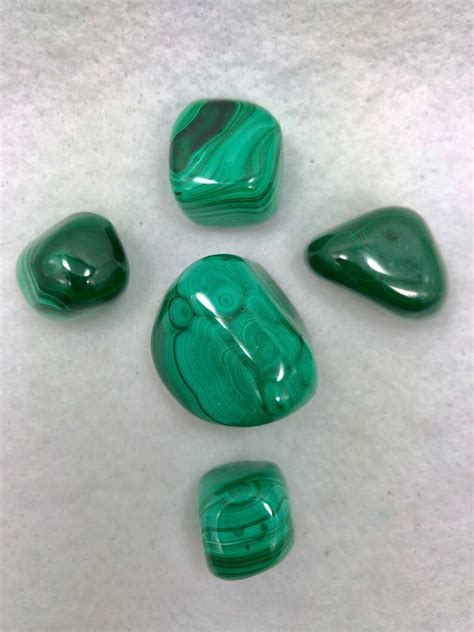 Polished Malachite Copper Ore Malachite Stone Tumbled Etsy
