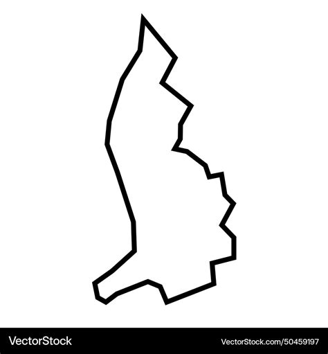 Liechtenstein Country Map Thick Outline Royalty Free Vector