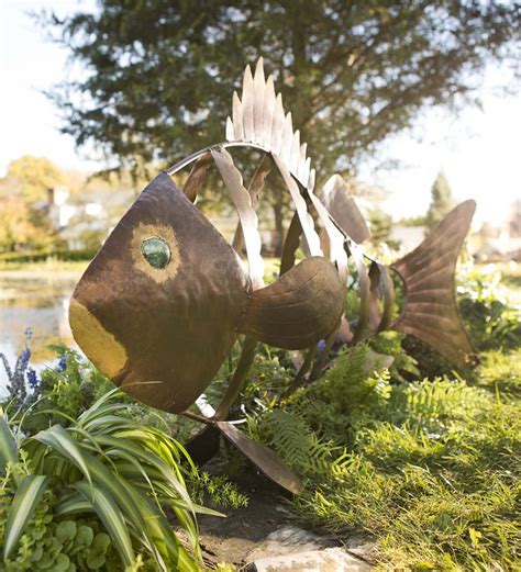 Large Metal Fish Garden Sculpture | Wind and Weather