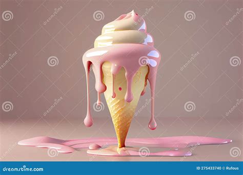 Melting Ice Cream Cone Stock Photo Image Of Copy Life 275433740