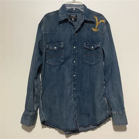 Paramount Shirts Wrangler X Yellowstone Dutton Ranch Denim Snap