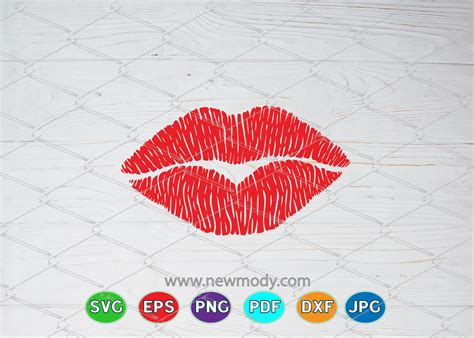 Distressed Lips Svg Grunge Kiss Svg Red Lips Clipart By Amittaart