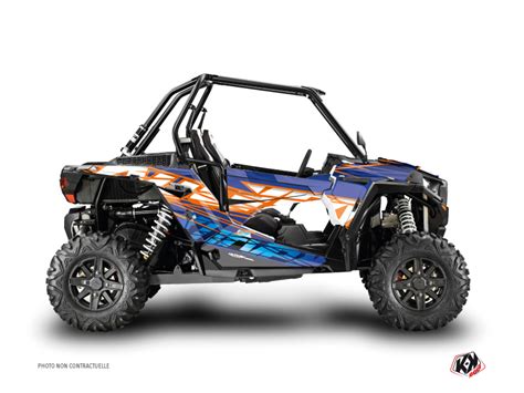 Kit Déco SSV Eraser Polaris RZR 1000 Turbo Bleu Orange Kutvek Kit Graphik