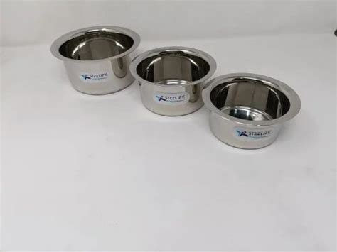 Piece Round Kitchen Stainless Steel Tope Set Size Inch Inch And