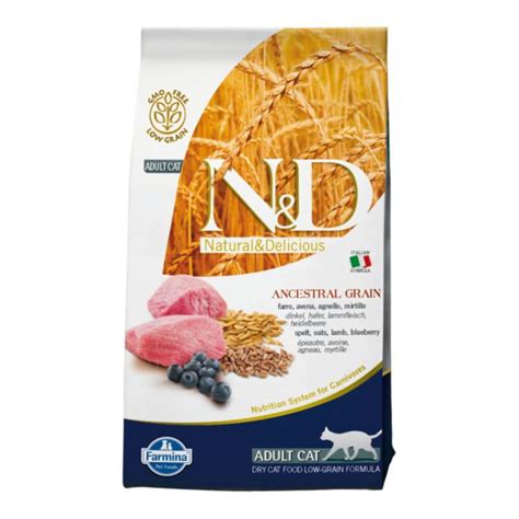 Корм сухой Farmina N&D Low-Grain для кошек, с ягнёнком и черникой, 10 ...