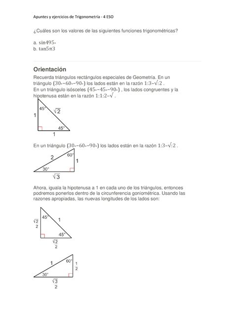 Matem Ticas Eso Problemas De Trigonometr A Off