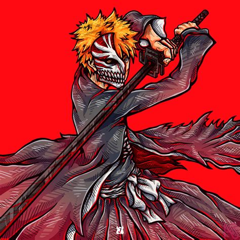 Ichigo Kurosaki Bankai Bleach Zrnine Illustrations Art Street