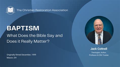 Jack Cottrell Collection The Christian Restoration Association