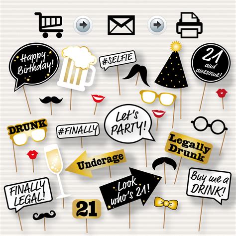 Printable Birthday Party Props Ubicaciondepersonascdmxgobmx