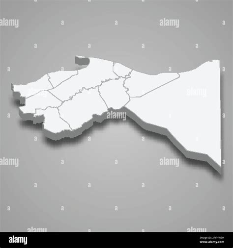 Mapa isométrico 3D de Colón es una provincia de Honduras aislada con