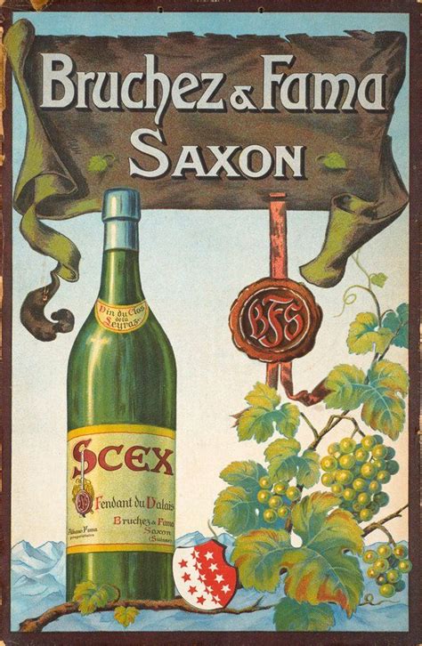 Affiches Anciennes De Anonymous Galerie Wine Bottle Valais