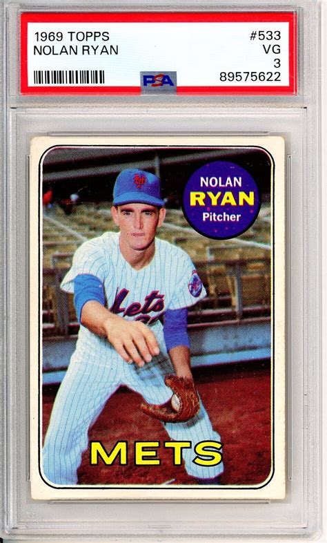 1969 Topps NOLAN RYAN 533 PSA Graded 3 VG Cond Just Graded Invest EBay