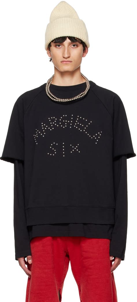 MM6 Maison Margiela Black Studded T Shirt SSENSE