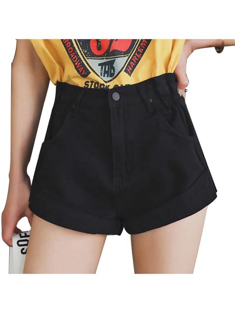 High Waisted Denim Shorts Loose Rolled Jean Wide Leg Shorts For Women Walmart Canada