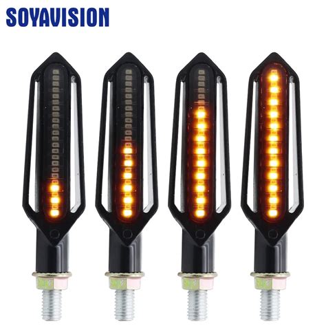 Newest 4x Universal Flowing Water Flicker Led Motorcycle Turn Signal