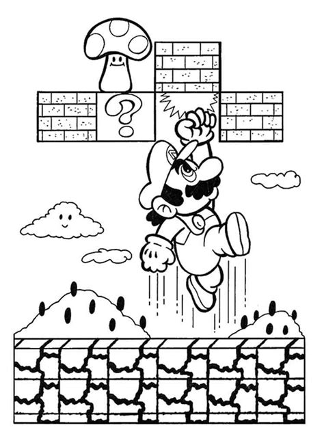 Super Mario Game Coloring Page