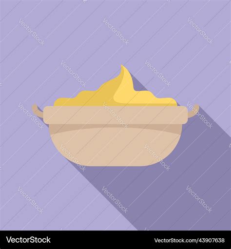 Mashed Food Icon Flat Mash Potato Royalty Free Vector Image