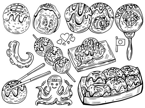 Takoyaki Vector Set Collection Graphisme Clipart Design Art