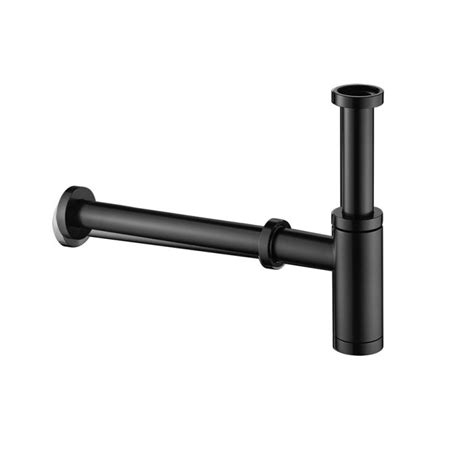 Minimalist Bottle Trap And Pipe Matt Black Flova Brassware