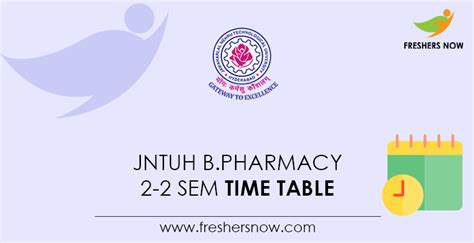 Jntuh B Pharmacy Time Table Out Reg Supply Exams