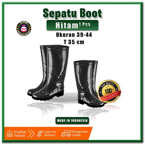 Jual Sepatu Boot Karet Jeep Hitam Boot Kerja Proyek Sepatu Berkebun