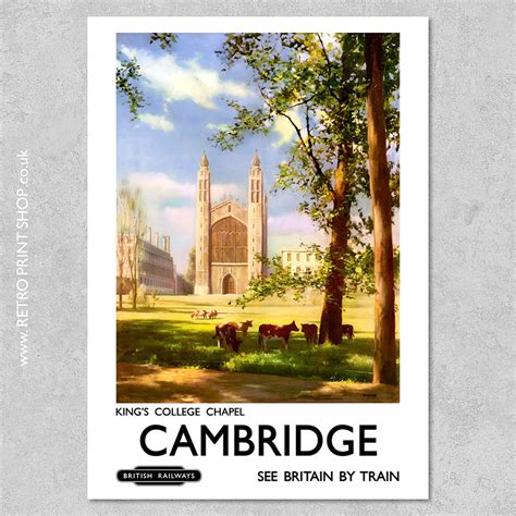 Br Cambridge Kings College Poster Vintage Railway Posters Retro