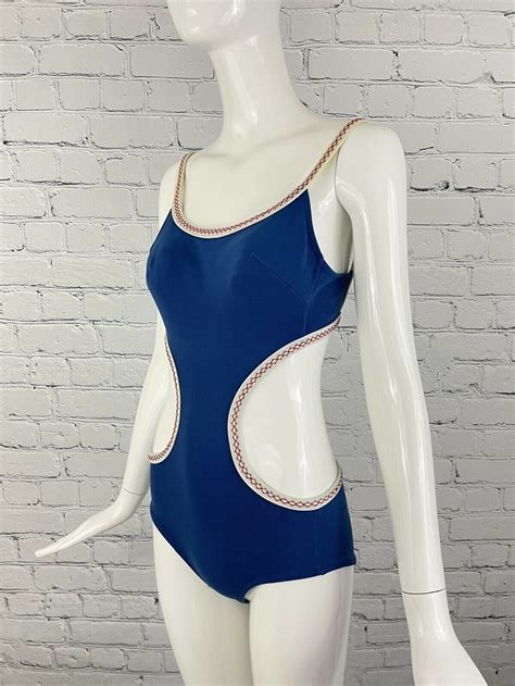 Shape Lee 1970s Vintage Blue Monokini One Piece Bikini Swim Etsy