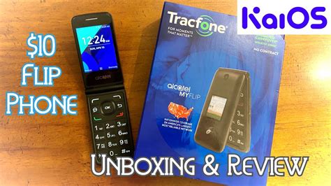 10 Flip Phone Alcatel MyFlip A405DL Tracfone Unboxing Review