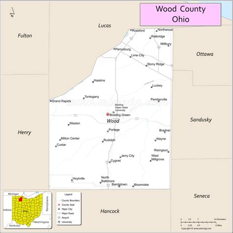 Map of Wood County, Ohio