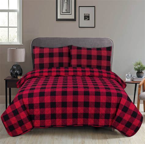 Mainstays Large Buffalo Plaid Flannel Piece Twin Twin Xl Quilt Set