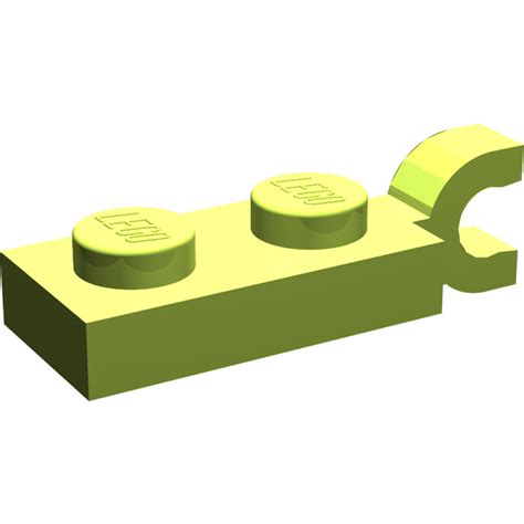 Lego Lime Plate X With Horizontal Clip On End