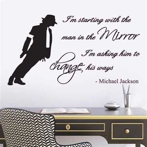 Michael Jackson Man In The Mirror Lyrics Music Quote Lounge Living Room