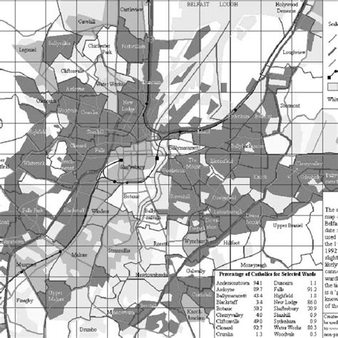 Map Of Belfast Highlighting The Catholic Versus Protestant Areas