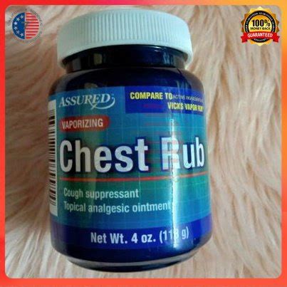 Assured Vaporizing Chest Rub Cough Suppressant G Shopee