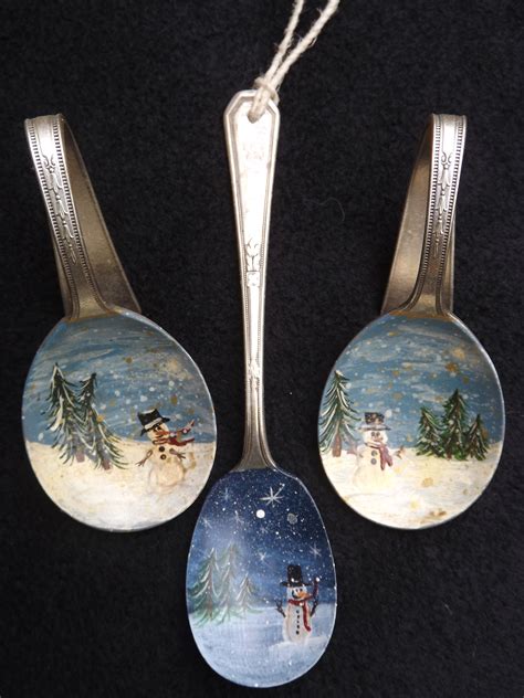 Vintage Spoons Christmas Craft Show Painted Christmas Ornaments