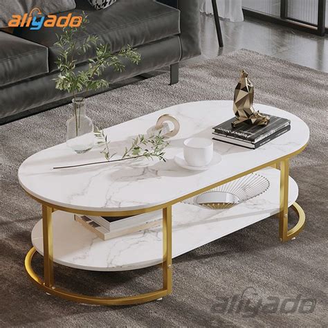 Jual Meja Tamu Marble Gold Meja Coffee Table Meja Oval Marble Gold