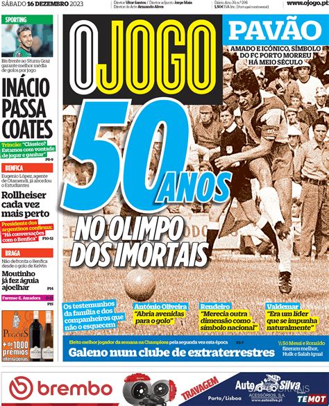 O Jogo 16 Dez 2023 Jornais E Revistas Sapopt Última Hora E