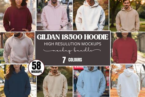 Gildan 18500 Hoodie Mockup Bundle Mockup