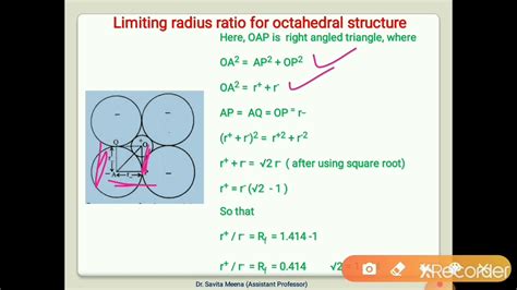 Inorganic Chemistry Paper I Limiting Radius Ratio For Octahedral And