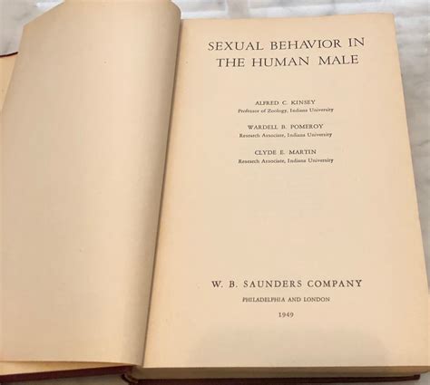 Sexual Behavior In The Human Male Alfred C Kinsey Et Al Etsy