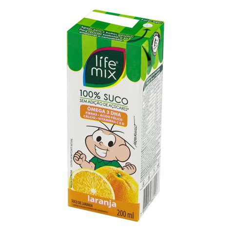 Suco Laranja Turma da Mônica Life Mix Caixa 200ml Tateno Supermercado