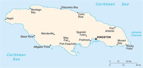 Jamaica Small Scale Map 2004