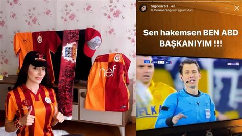 Galatasaraylı manken Tuğçe Aral dan Halil Umut Meler e Sen hakemsen