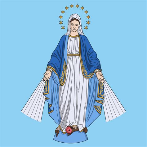 Our Lady Of Grace Colored Vector Illustration 5068131 Vector Art At